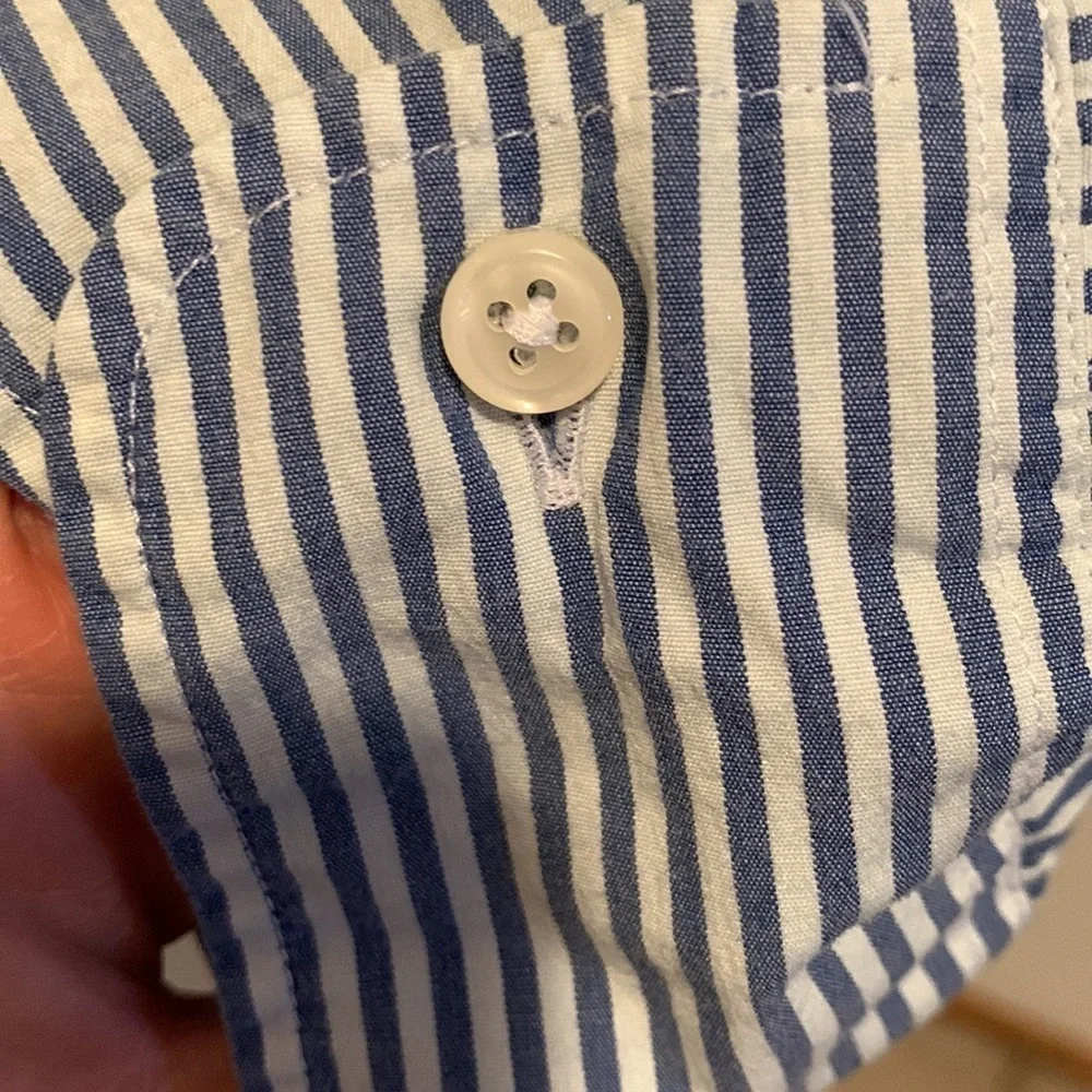 J. Crew Stretch Classic  Blue&White Pinstripe in size XL. Button up. No stains.